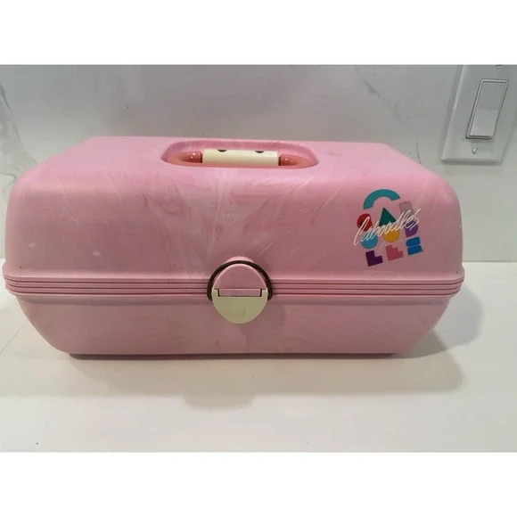 Vintage Caboodles Large Makeup Case 3 Tier Mirror Pink Model 2630 Made USA - Picture 1 of 8